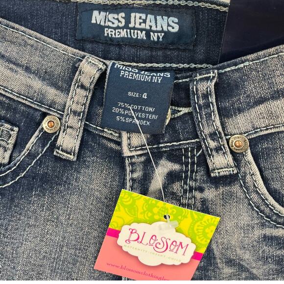 NWT Miss Jeans Premium NY Girls Jewel Pocket Cotton Blend Ankle Jeans 4 - Picture 3 of 3